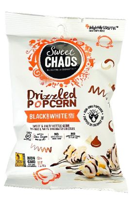 Picture of Sweet Chaos Black And White Drizzle Popcorn 1.5 Oz