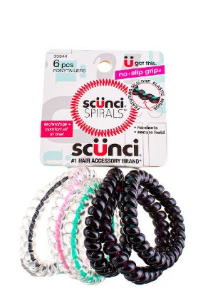 Picture of Scunci Spiral Ponytailers 6 Ct