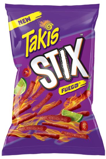 Picture of Takis Stix Fuego Corn Snacks Hot Chilli Pepper Lime 28.4 Gm