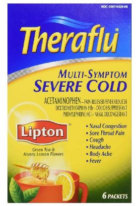 Picture of Theraflu Severe Cold Relief Multi Symptom Hot Liq W/ Lipton 6 Ct