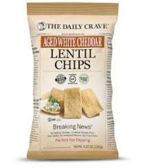 Picture of The Daily Crave Lentil Chips Aged White Cheddar 4.25 Oz