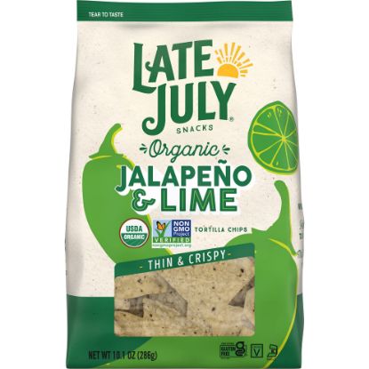 Picture of Late July Restaurant Style Tortilla Chips Organic Jalapeno & Lime 10.1 Oz