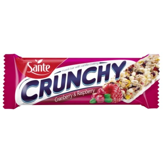 Picture of Sante Crunchy Bar Cranberry Raspberry With Vanilla Coating 40 Gm