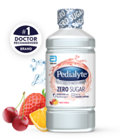 Picture of Pedialyte No Sugar Fruit Punch Electrolyte 1 Lt