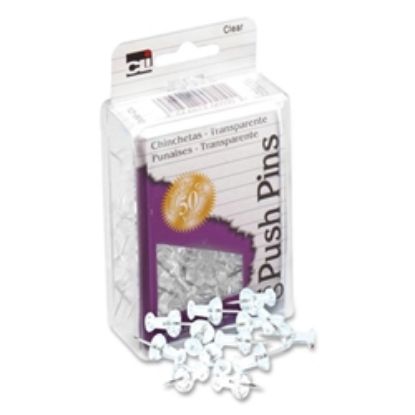 Picture of Cli Push Pins Clear 100 Ct