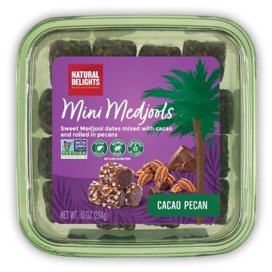 Picture of Natural Delights Date Mini medjools Cacao Pecan Roll 10 Oz
