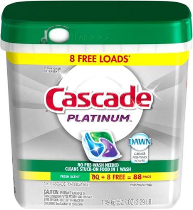 Picture of Cascade Platinum Dishwasher Pods Fresh Scent 8 Ct