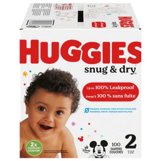 Picture of Huggies Snug & Dry Diapers Size 2 (12-18lb) 100 Ct