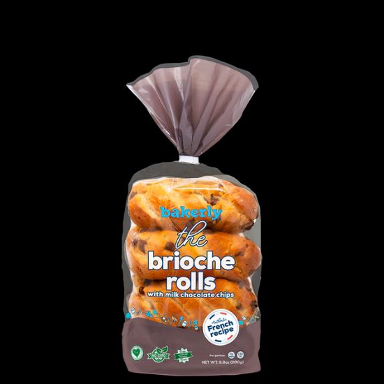 Picture of Bakerly Brioche Rolls With Milk Chocolate Chips 8pk 9.88 Oz