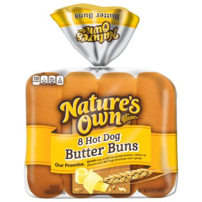 Picture of Natures Own Hotdog Butter Buns 8pk 15 Oz