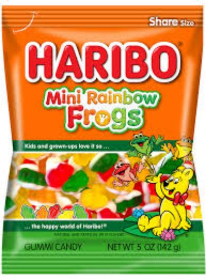 Picture of Haribo Mini Rainbow Frogs Gummi Candies 5 Oz