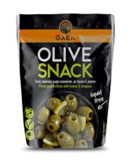 Picture of Gaea Olive Snck Pitted Grn Olives Marinated Lmn Oregano 2.3 Oz
