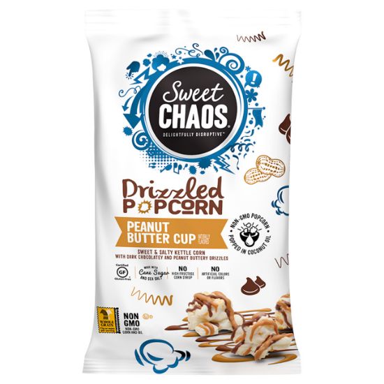 Picture of Sweet Chaos Peanut Butter Cup Drizzle Popcorn 1.5 Oz