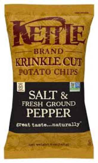 Picture of Kettle Kettle Potato Chips Krinkle Cut Salt & Fresh 5 Oz