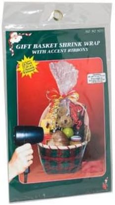 Picture of Gift Basket Shrink Wrap With Accent Ribbons 1 Pc