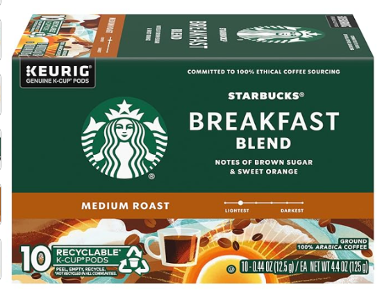 Picture of Starbucks K-Cup Breakfast Blend 4.4oz 10 Ct