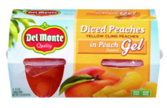 Picture of Del Monte Diced Peaches In Gel 4ct 4.5 Oz