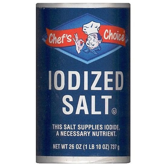 Picture of CHEF/'S SALT IODIZED 26 OZ