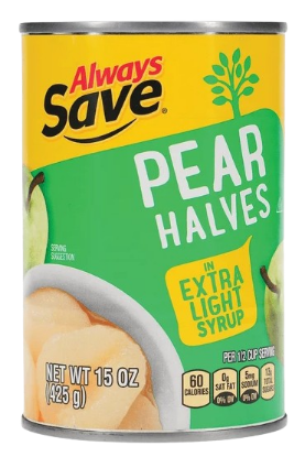 Picture of Always Save Pear Halves Ls 15 Oz