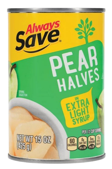 Picture of Always Save Pear Halves Ls 15 Oz