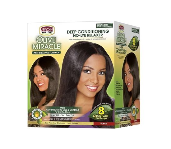 Picture of African Pride Olive Miracle Deep Conditioning No Lye Relaxer 8 Ct