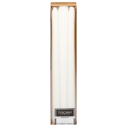 Picture of Tuscany Candle 10 Inch White Taper Candle 6 Ct