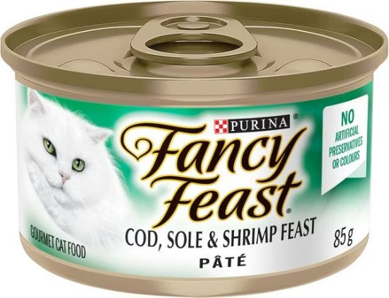 Picture of Fancy Feast Wet Cat Food - Pate Cod Sole Shrimp 85 Grams