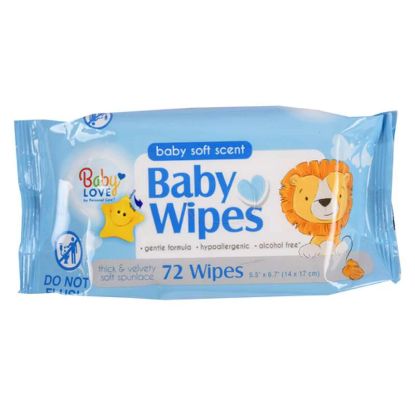 Picture of Baby Love Wipes Blue Soft Scent 72 Ct