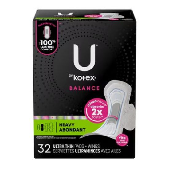 Picture of Kotex  Balance Ultra thin Heavy pads with wings 32 Ct