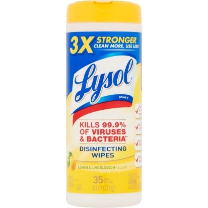 Picture of Lysol Disinfectant Wipes Lemon Lime Blossom 35 Ct