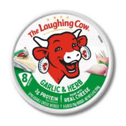 Picture of The Laughing Cow The Laughing Cow Spreadable Cheese Wedges  Garlic & Herb 5.4 Oz
