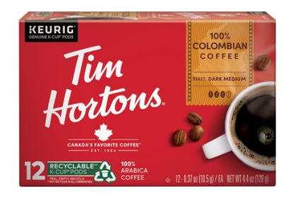 Picture of Tim Hortons Kcups 100% Columbian Dark Medium 12 Ct