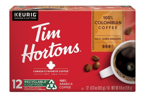 Picture of Tim Hortons Kcups 100% Columbian Dark Medium 12 Ct