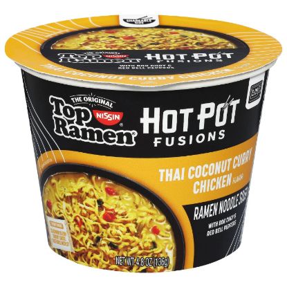 Picture of Nissin Top Ramen Hot Pot Fusion Thai Coconut Curry Chicken 4.8 Oz