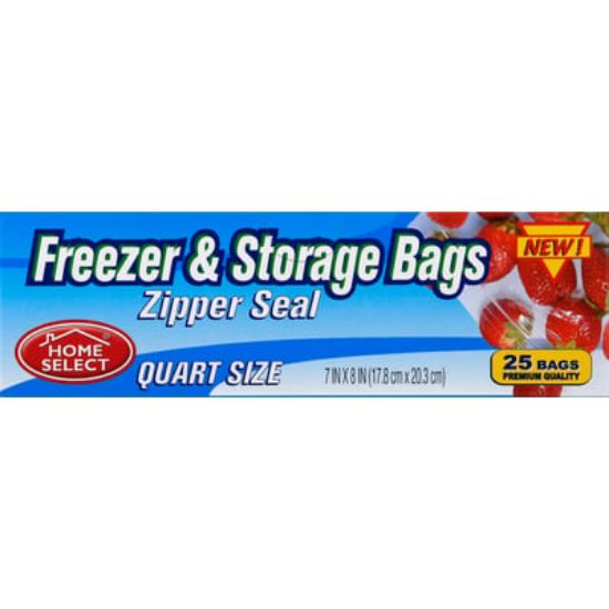 Picture of Home Select Freezer Qt Zipper Seal 25 Ct