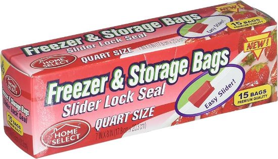 Picture of Home Select Freezer Storage Bag Qt 15 Ct