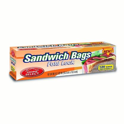 Picture of Home Select Sandwich Bags Fold Lock 120 Ct