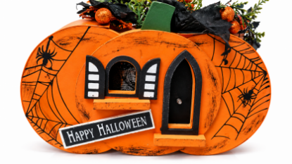 Picture of Wood Pumpkin Trailer 1 Ct