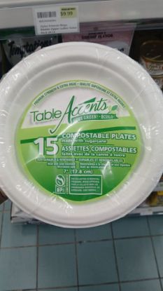 Picture of Table Accents Compostable Paper Plate 7 Inch 15 Ct